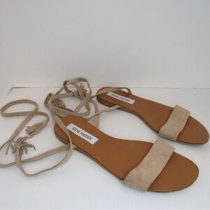 Steve Madden Tan Sandals with Ankle Wrap Laces